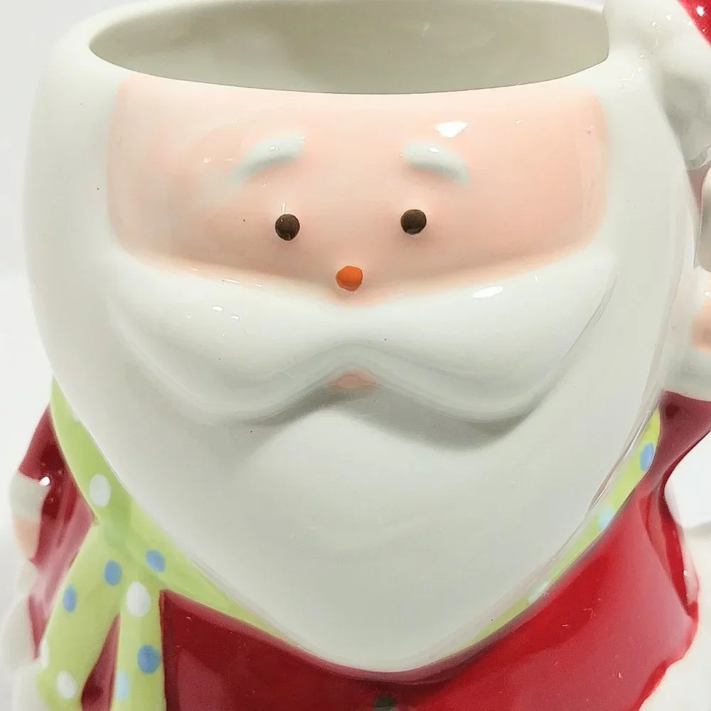 Target BE MERRY - SANTA CLAUS with Hat Mug Red White Holiday 2008 #1337